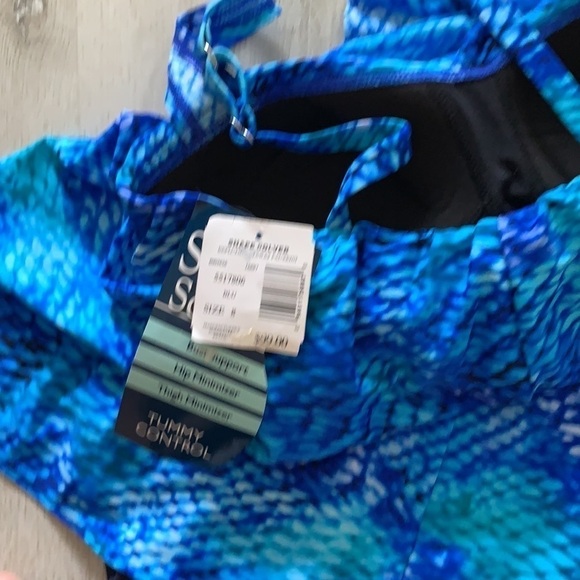 NWT shape solver size 8 one piece swimsuit blue navy tummy control Reflections - Picture 11 of 12